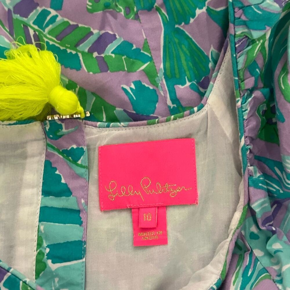 Lilly Pulitzer Lettie Short Sleeve Dress Purple Iris On the Chase Size 10 - Picture 5 of 8